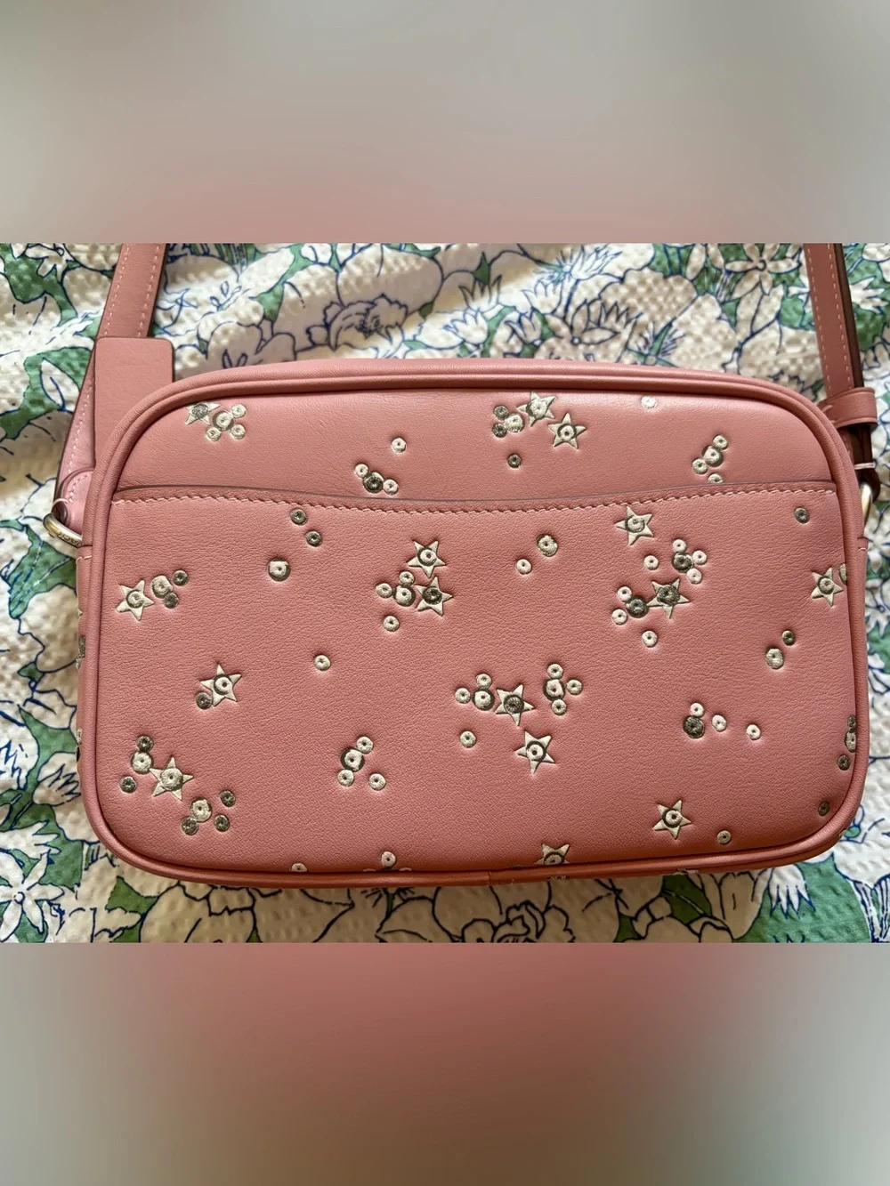 Coach Mini Jamie Camera Bag With Star Print Novelty Leather/Silver Pink - NWoT - Picture 4 of 6